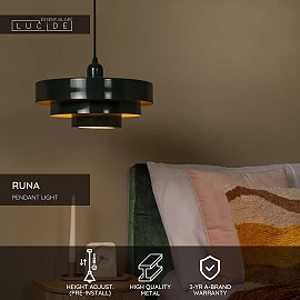 RUNA pendant light Ø 35 cm 1xE27 green (Lucide)