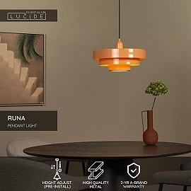 RUNA pendant light Ø 35 cm 1xE27 pink (Lucide)