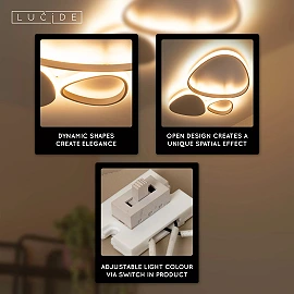 SAMLING ceiling light LED 30 W taupe (Lucide)