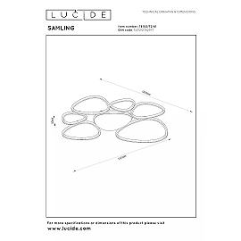 SAMLING ceiling light LED 72 W taupe (Lucide)
