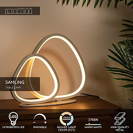 SAMLING table lamp LED dimmable CCT 16W taupe (Lucide)