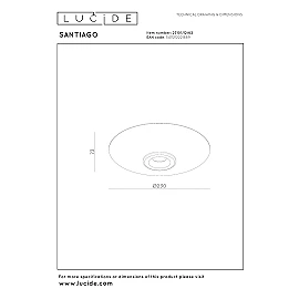 SANTIAGO griestu lampa Ø23 cm LED 10W CCT dzintara (Lucide)