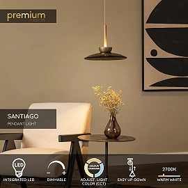 SANTIAGO piekaramā lampa Ø32 cm LED 16W CCT dzintara (Lucide)