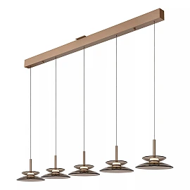 SANTIAGO piekaramā lampa 150 cm 5 x 10W LED CCT dzintara (Lucide)