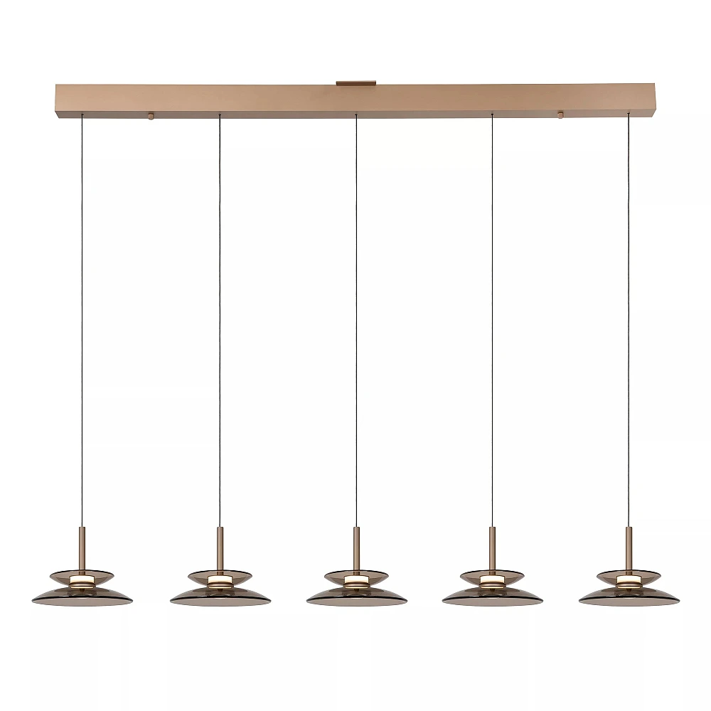 SANTIAGO piekaramā lampa 150 cm 5 x 10W LED CCT dzintara (Lucide)