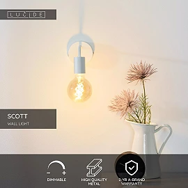 SCOTT wall light 1xE27 40 W white (Lucide)