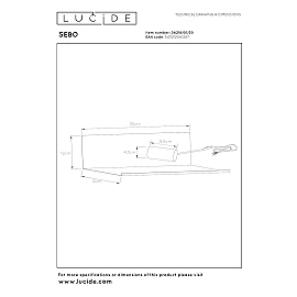 SEBO sienas/gultas lampa 1 x 40 W E27 melna (Lucide)