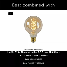 SEBO sienas/gultas lampa 1 x 40 W E27 balta (Lucide)