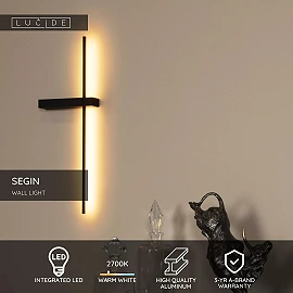 SEGIN sienas lampa LED 6 W 2700K melna (Lucide)