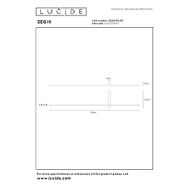 SEGIN sienas lampa 90 cm LED 10 W 2700K melna (Lucide)