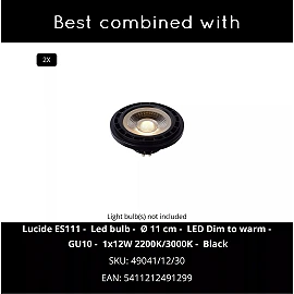 SENSAS stāvlampa 33 cm × 15 cm × 75 cm 2x12W balta (Lucide)