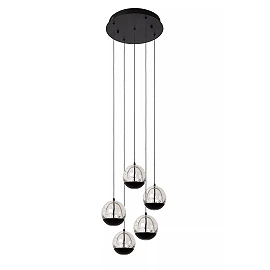 SENTUBAL pendant light Ø35 cm LED 5 x 5.2 W 2700K black (Lucide)