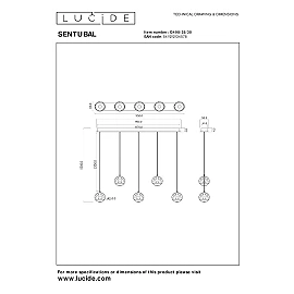 SENTUBAL piekaramā lampa 95 cm LED 5 x 5,3 W 2700K melna (Lucide)