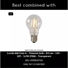 SHADI floor reading lamp 1 x 60 W E27 black (Lucide)