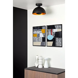 SIEMON flush ceiling light Ø 25 cm 1xE27 black (Lucide)
