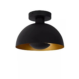 SIEMON flush ceiling light Ø 25 cm 1xE27 black (Lucide)