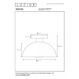 SIEMON flush ceiling light Ø 25 cm 1xE27 green (Lucide)