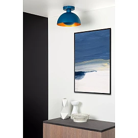 SIEMON flush ceiling light Ø 25 cm 1xE27 blue (Lucide)