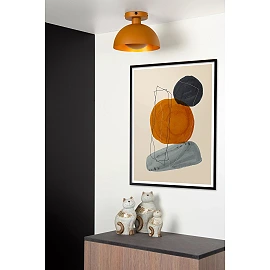 SIEMON flush ceiling light Ø 25 cm 1xE27 ocher yellow (Lucide)