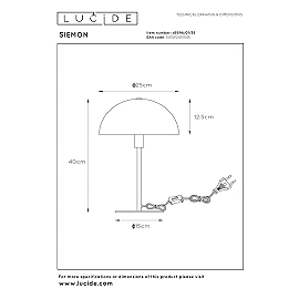 SIEMON table lamp Ø 25 cm 1xE14 blue (Lucide)