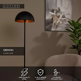 SIEMON floor lamp Ø 35 cm 1xE27 black (Lucide)