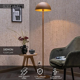 SIEMON floor lamp Ø 35 cm 1xE27 ocher yellow (Lucide)