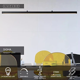 SIGMA piekaramā lampa 118,5 cm LED 30W 2700K melna (Lucide)