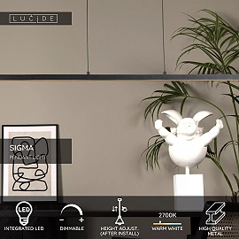 SIGMA piekaramā lampa LED 36W 2700K, melna (Lucide)