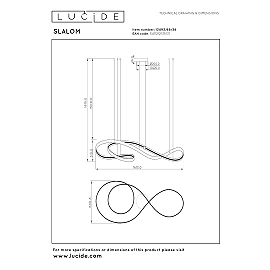 SLALOM pendant light 80W cream (Lucide)