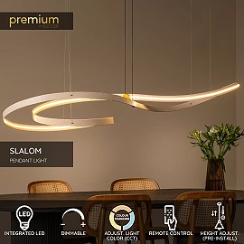 SLALOM pendant light 80W cream (Lucide)