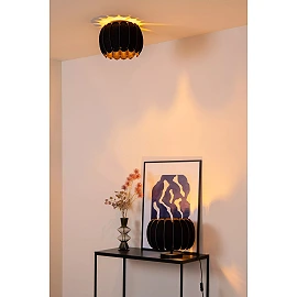 SPENCER Flush ceiling light Ø30 cm 1xE27 black (Lucide)