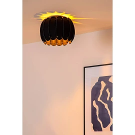 SPENCER Flush ceiling light Ø30 cm 1xE27 black (Lucide)