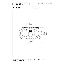 SPENCER Flush ceiling light Ø30 cm 1xE27 black (Lucide)