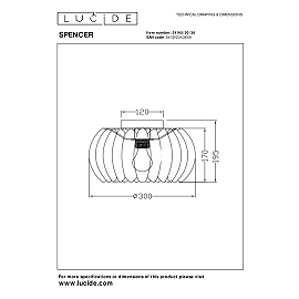 SPENCER Flush ceiling light Ø30 cm 1xE27 grey (Lucide)