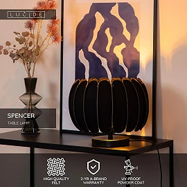 SPENCER Table lamp Ø30 cm 1xE27 black (Lucide)