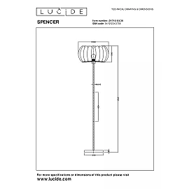 SPENCER stāvlampa Ø40 cm 1xE27 40 W pelēka (Lucide)