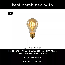 SPENCER stāvlampa Ø40 cm 1xE27 40 W pelēka (Lucide)