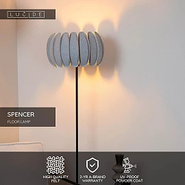 SPENCER stāvlampa Ø40 cm 1xE27 40 W pelēka (Lucide)