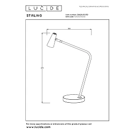 STIRLING rechargeable desk lamp LED 3 W 2700 K black (Lucide)