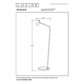 STIRLING rechargeable LED floor lamp 3W 2700K black (Lucide)