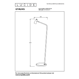STIRLING rechargeable LED floor lamp 3W 2700K white (Lucide)