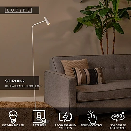 STIRLING rechargeable LED floor lamp 3W 2700K white (Lucide)