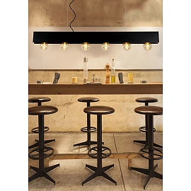 SURTUS pendant light 6xE27 black (Lucide)