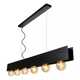 SURTUS pendant light 6xE27 black (Lucide)
