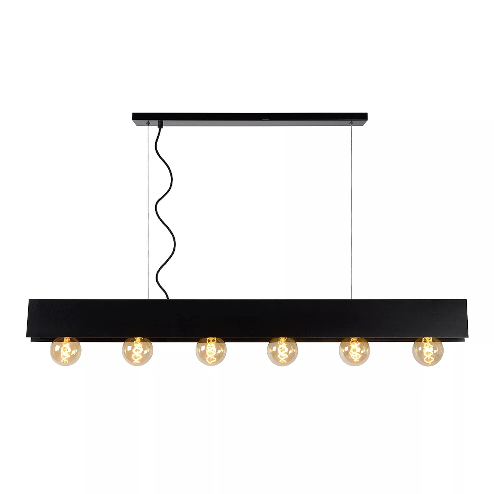 SURTUS pendant light 6xE27 black (Lucide)