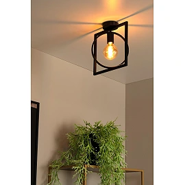 SUUS Flush ceiling light 1x40W E27 Black (Lucide)