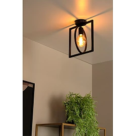 SUUS Flush ceiling light 1x40W E27 Black (Lucide)