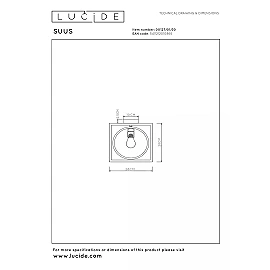 SUUS Flush ceiling light 1x40W E27 Black (Lucide)