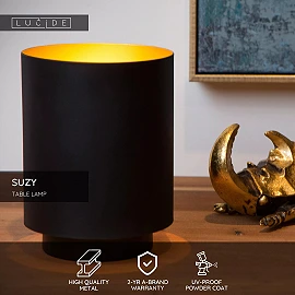 SUZY table lamp Ø12 cm 1xE14 40 W black (Lucide)