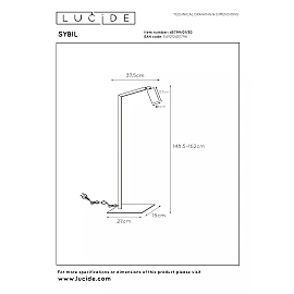 SYBIL floor reading lamp 1xGU10 35 W black (Lucide)